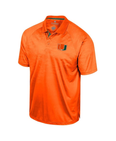 Men's Orange Miami Hurricanes Honeycomb Raglan Polo Shirt