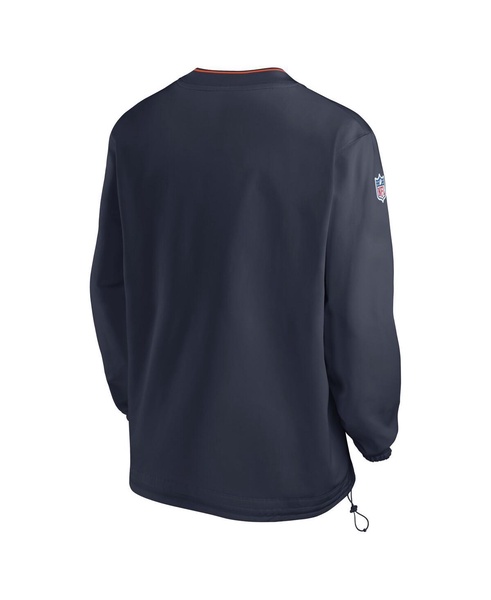 Men's Navy Chicago Bears Sideline Pullover Wind Shirt