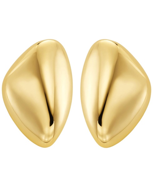 Brass Pebble Statement Earrings