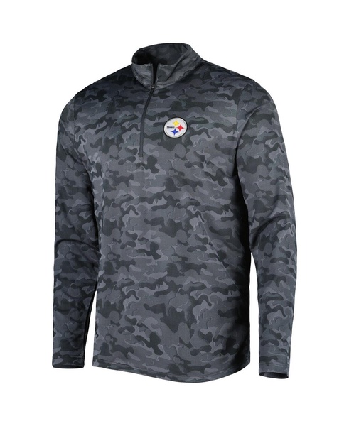 Men's Black Pittsburgh Steelers Brigade Quarter-Zip Sweatshirt