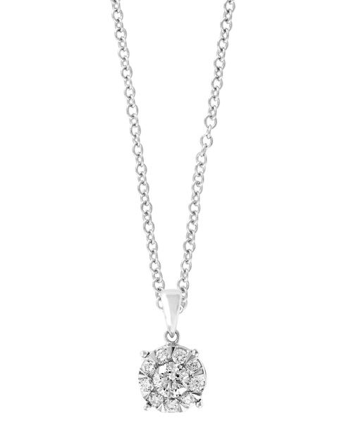 EFFY® Diamond Halo 18" Pendant Necklace (1/2 ct. t.w.) in 14k White Gold
