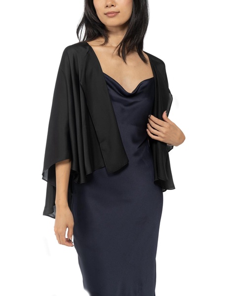 Women's Satin Capelet Evening Wrap with Closure