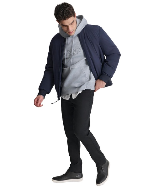 Men's Stretch Zip-Front Zip-Pocket Bomber Jacket