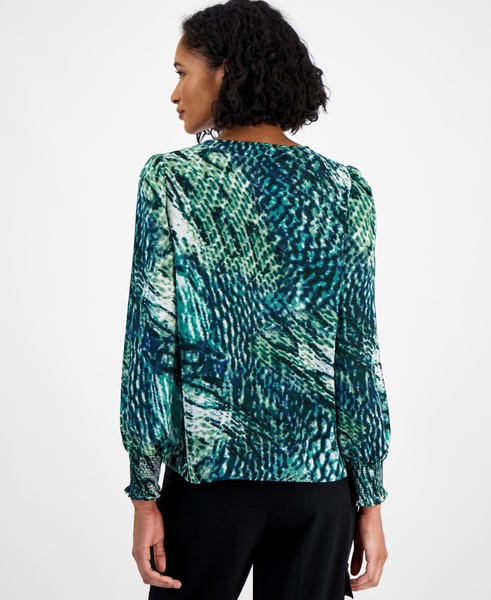 Women's Long-Sleeve V-Neck Blouse, Created for Macy's