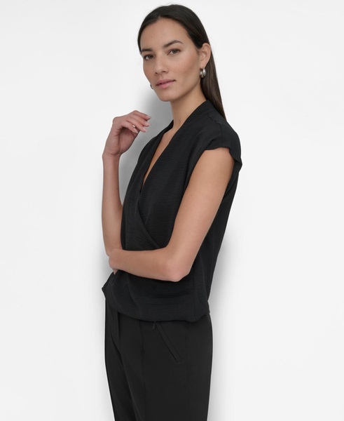 Women's Textured Surplice Top 