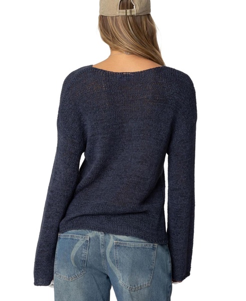 Womens Drop Shoulder Light Knit Sweater