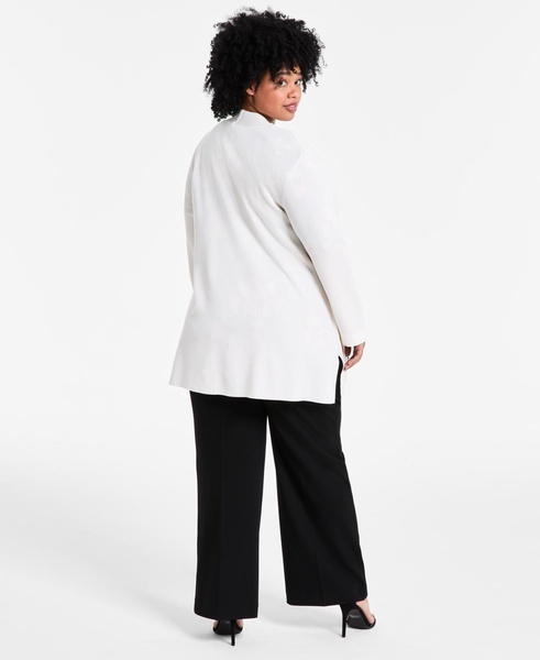 Plus Size Lace-Appliqué Open-Front Cardigan