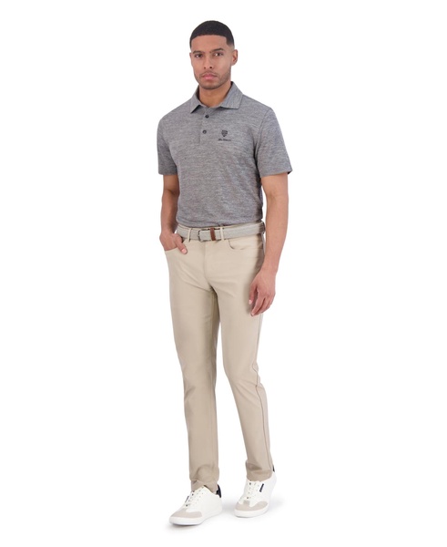 Men's Golf Yarn Dye Marled Sports Fit Polo Shirt