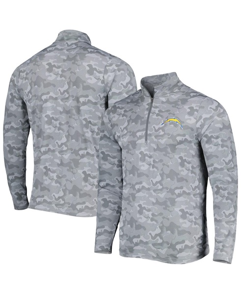 Men's Gray Los Angeles Chargers Brigade Quarter-Zip Sweatshirt