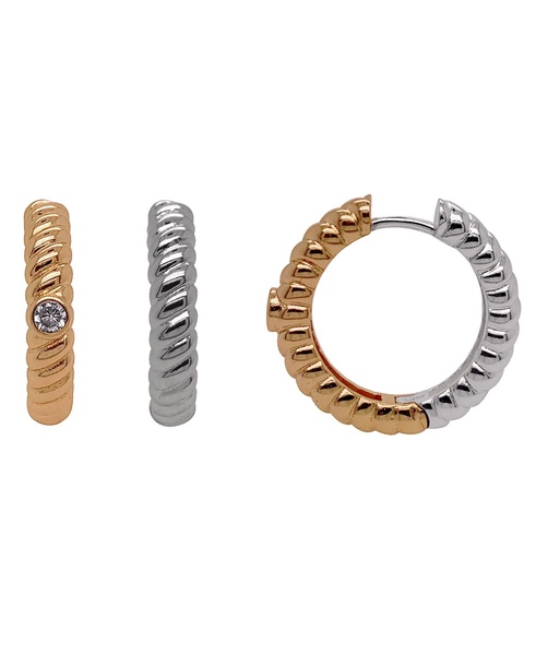 Two-Tone Reversible Hoop Earrings