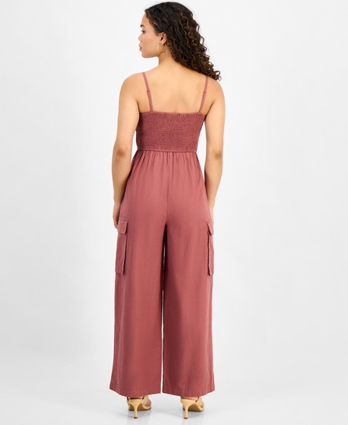 Petite Repeat Cargo-Pocket Jumpsuit, Exclusively at Macy's