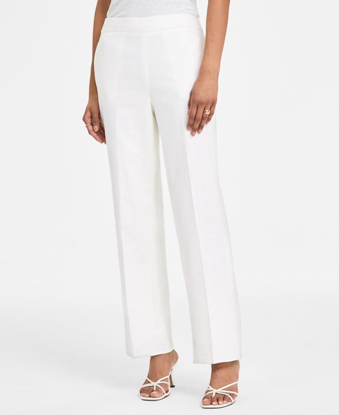 Women's High Rise Linen Pull-On Pants, Exclusively at Macy's