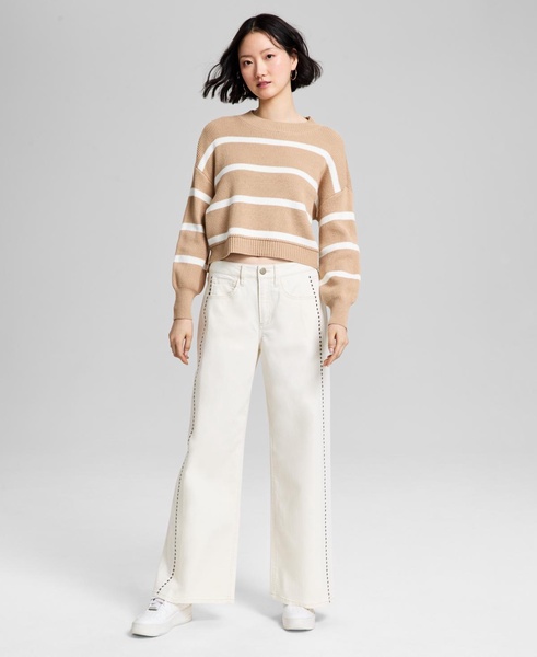 Women's Studded Wide-Leg Jeans, Exclusively at Macy's