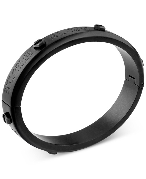Gunmetal IP Stainless Steel Logo Bangle Bracelet