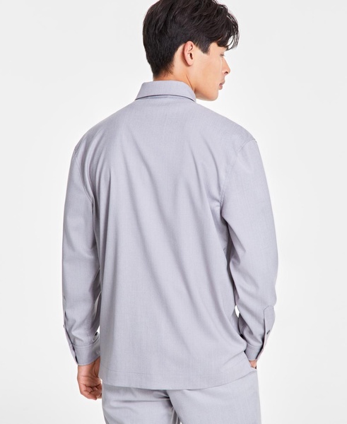 Men's Clean One Pocket Heathered Shirt Jacket, Created for Macy's