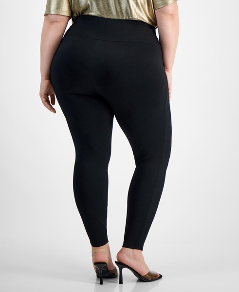 Trendy Plus Size High-Rise Seam-Front Leggings, Created for Macy's