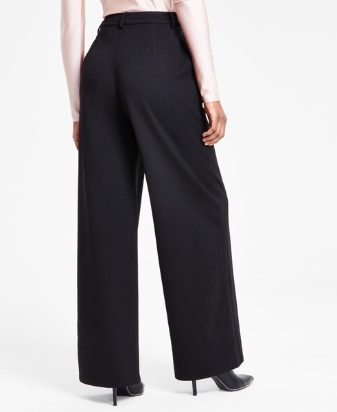 Women's High-Leg Wide-Leg Seamed Ponte Pants, Regular & Petite, Created for Macy's 