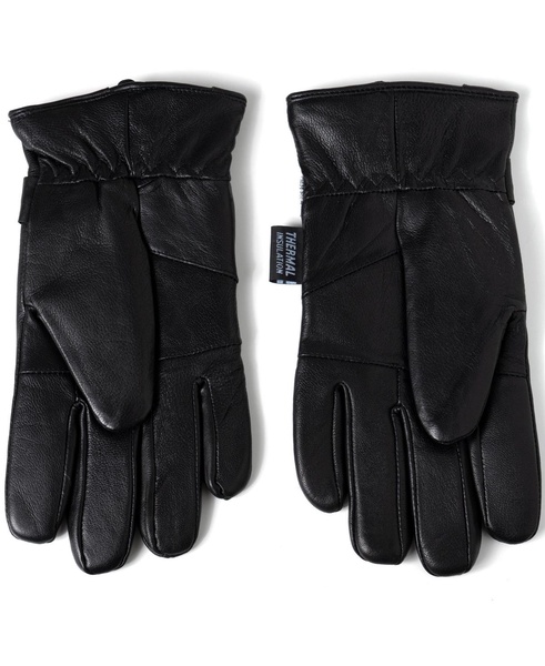 Mens Gloves Dressy Genuine Leather Warm Thermal Lined Wrist Strap