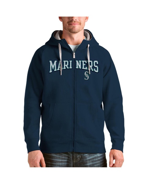Men's Navy Seattle Mariners Team Logo Victory Full-Zip Hoodie