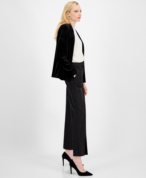 Women's Solid-Color Split-Hem Wide-Leg Pants