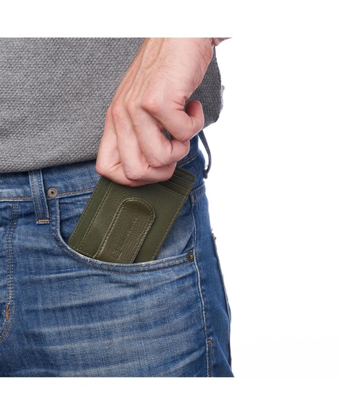 Mens RFID Money Clip Leather Minimalist Wallet Card Case ID Window