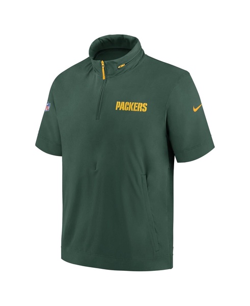 Men's Bay Packers 2024 Sideline Coach Short Sleeve Half-Zip Hoodie Jacket