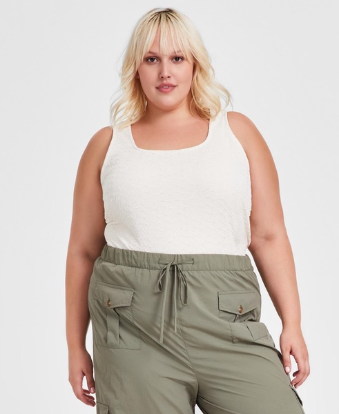 Trendy Plus Size Double Square-Neck Tank, Created for Macy's