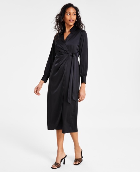 Women's Satin Tie-Front Dress, Exclusively at Macy's
