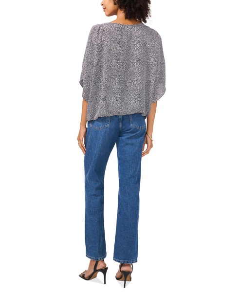 Women's Printed Boat-Neck Dolman-Sleeve Top