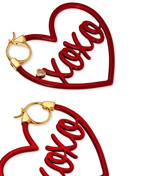 by Nadri 18k Gold-Plated XOXO Heart Hoop Earrings