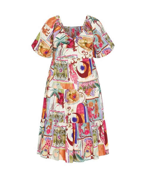 Plus Size Simona Print Dress