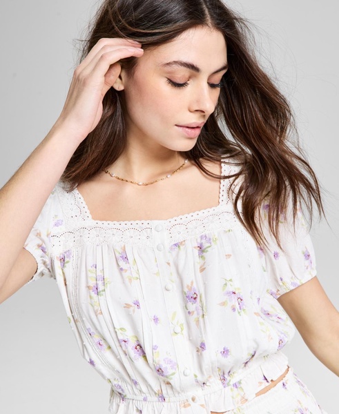 Women's Floral Print Button-Front Blouse, Exclusively at Macy's