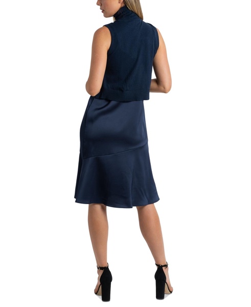 Women's Mixed-Media Sweater-Top Dress