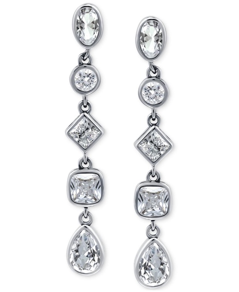 Cubic Zirconia Linear Drop Earrings (3-1/2 ct. t.w.) in 18k Yellow Gold Over Sterling Silver, Exclusively at Macy's 
