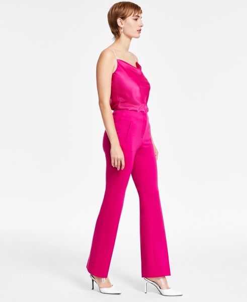 Women's Compressor Fly-Front Flare-Leg Pants, Created for Macy's