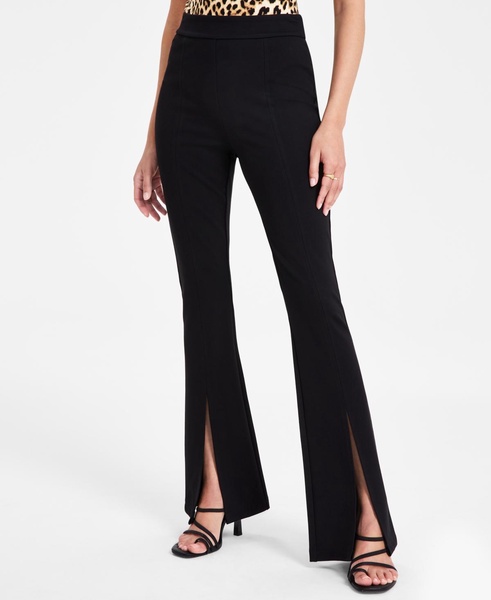 Women's High-Rise Slit-Flare-Leg Ponte Pants, Exclusively at Macy's  