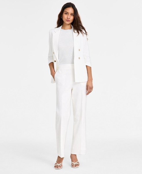 Women's High Rise Linen Pull-On Pants, Exclusively at Macy's
