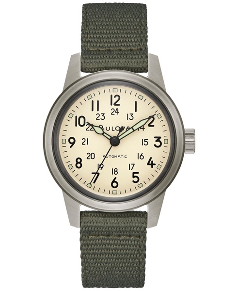 Men's Automatic Hack Green Nylon Strap Watch 38mm