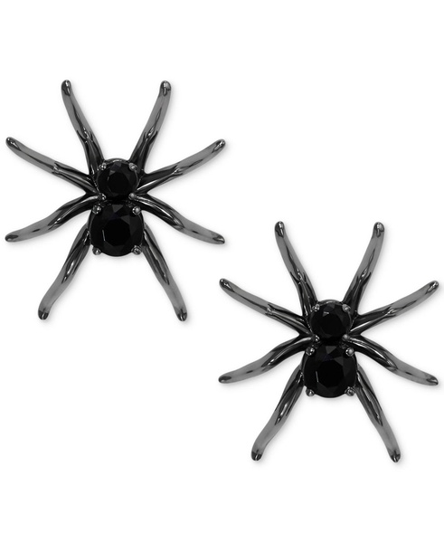 by Nadri Ruthenium-Plated Jet Nano Crystal Spider Stud Earrings