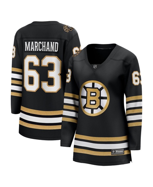 Women's Brad Marchand Black Boston Bruins 100th Anniversary Premier Breakaway Player Jersey