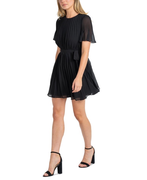 Women's Pleated Tie-Waist Dress