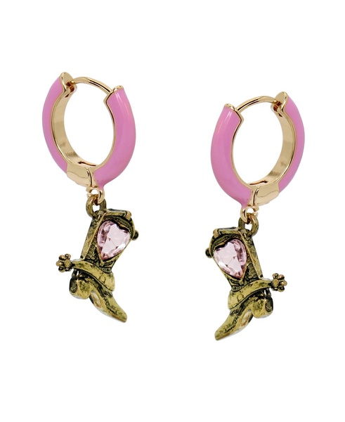 Faux Stone Cowboy Boot Huggie Earrings