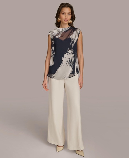 Women's High-Neck Burnout Blouse 
