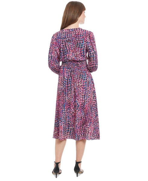 Petite Printed Smocked-Waist Dress