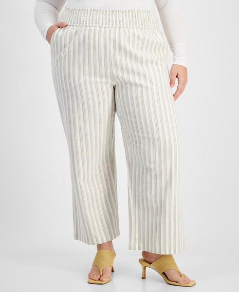 Trendy Plus Size Striped Pants, Exclusively at Macy's