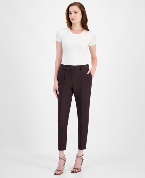 Women's Ponte Seamed-Front Ankle Pants