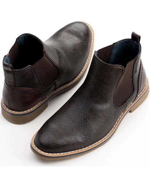 Mens Nash Chelsea Boots Snakeskin Ankle Boot Genuine Leather Lined
