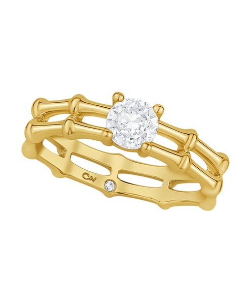 Cubic Zirconia Bamboo Ring