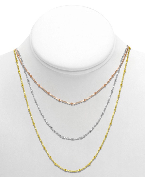 Silver Plated Beaded 18" Layered Necklace
