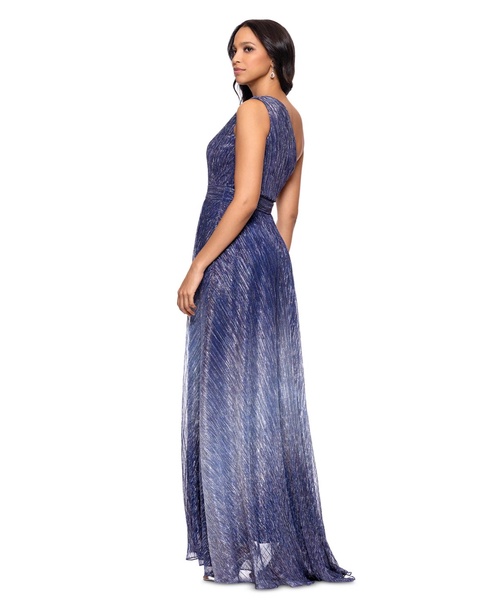 Women's Metallic Ombre One-Shoulder Gown
